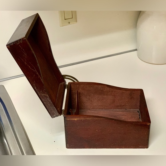 Early 20th Century Vintage SHAW WALKER Antique Hardwood Hinged File Box - Picture 13 of 15